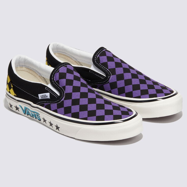 ☆VANS☆ Classic slip-on color tiered checkerboard purple ma Vans Checkered Purple Classic Slip On Checkerboard SK8